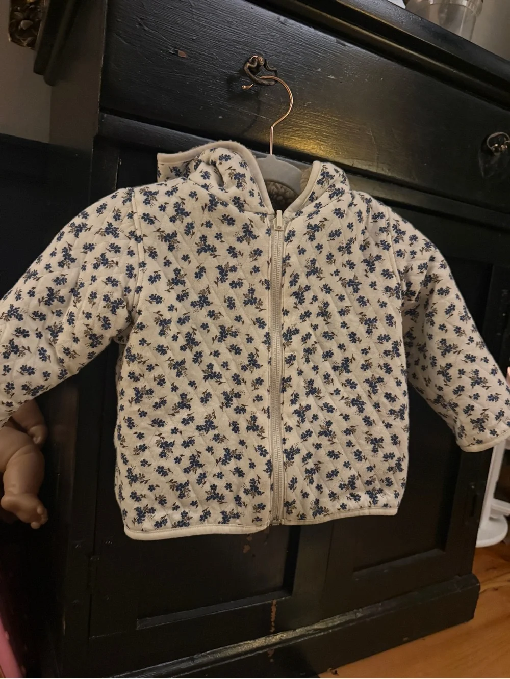 Kids Floral Quilted Jacket - reversible